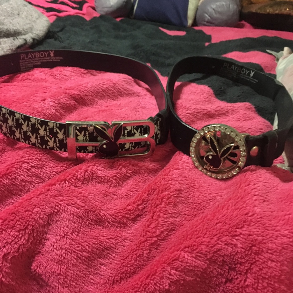 2 VINTAGE AUTHENTIC playboy Bunny belts